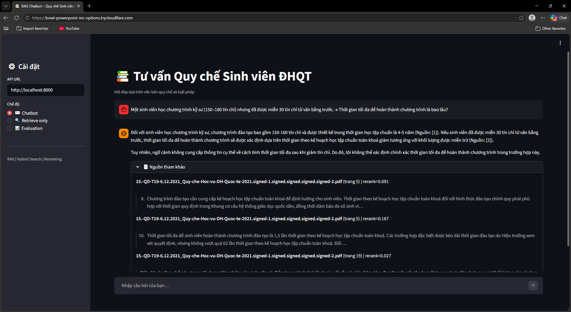 Chatbot RAG – Tư vấn Quy chế Sinh viên ĐHQT - Image 4