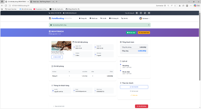Website quản lý và thuê phòng khách sạn với chức năng cơ bản quản lý và chatbot, thanh toán paypal - Image 6
